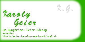 karoly geier business card